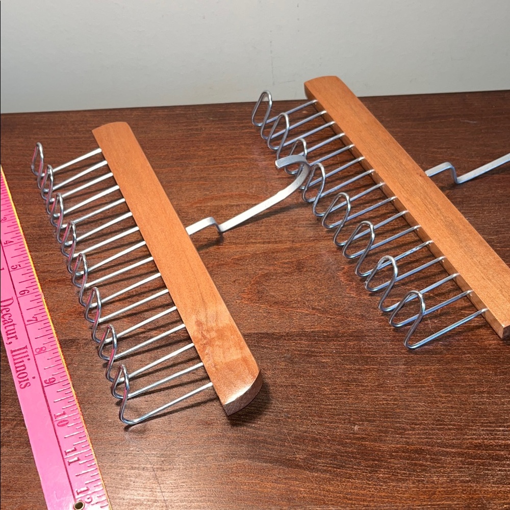 Wood and Metal Tie Rack